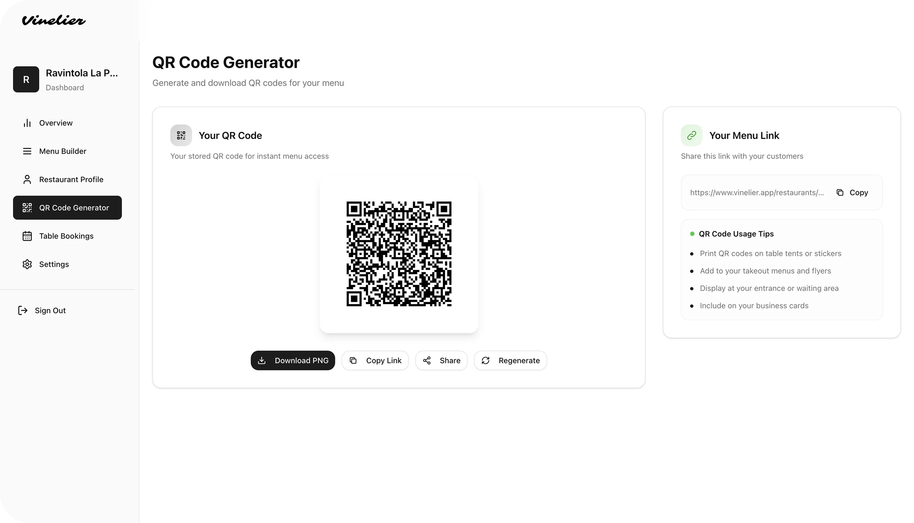 Vinelier QR Code System